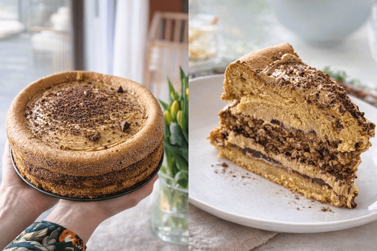 Ciasto orkiszowe z kremem kawowym